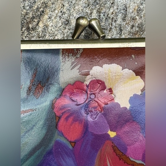 Patricia Nash Key Fob kisslock wallet floral leather - Picture 3 of 5